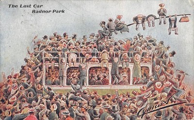 POSTKARTE COMIC RADNOR PARK DAS LETZTE AUTO ZYNIKUS