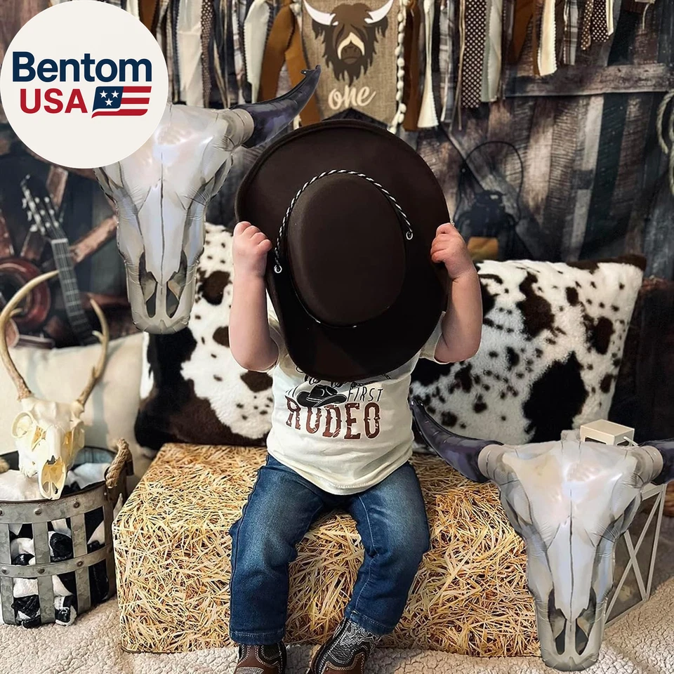 Paquete de 3 globos Western Long Horn para fiesta de vaca, globo vaquero Longhorn de papel de aluminio Foto 4 de 4