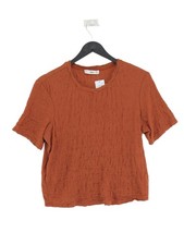 MNG Women's Top L Brown Cotton with Elastane, Polyamide Basic