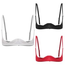 Womens Lingerie Adult Top Hollow Cage Bras Romantic Bralette 1/4 Cups Honeymoon