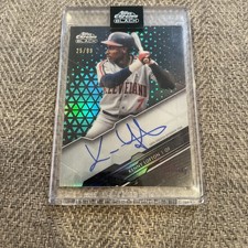 2020 Topps Chrome Black - Autographs Kenny Lofton #CBA-LFT Green Refractor /99