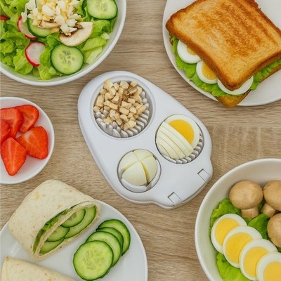 3-in-1 Multi-Function Egg Slicer   Dice, Wedge & Slice for Perfect Presentation