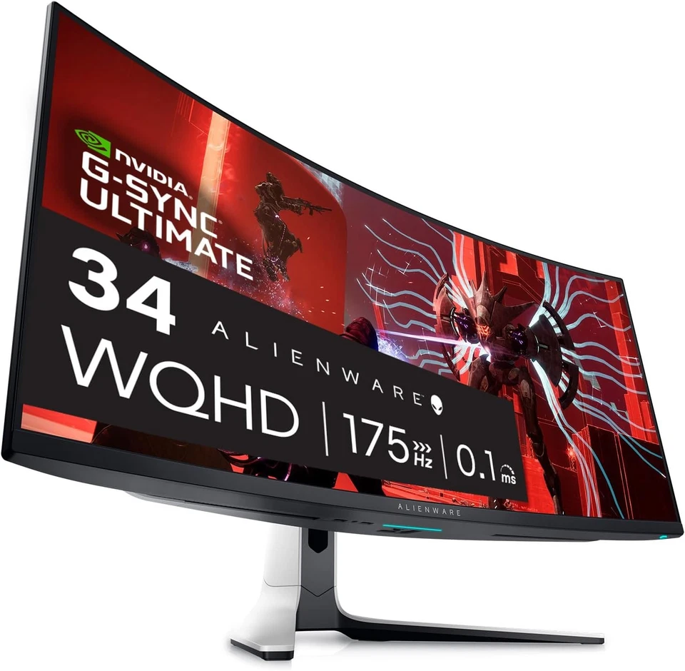 Alienware 34 Inch Curved PC Gaming Monitor, 3440 x 1440p Resolution, Quantum Dot - Image 2 of 2