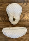 Vtg MCM Fenton Milk Glass Hobnail Wall Pocket Planter Vase Lavabo  Rare *read*