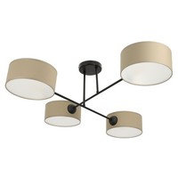 Deckenlampe Esszimmer Stoff Schwarz Dunkelbeige E27 L:80 Cm Deckenleuchte Flur