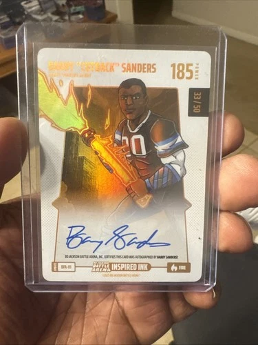 Barry Sanders Auto 33/50 Bo Jackson Battle Arena Fire SSP Lions HOF