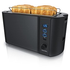 4 slice long slot toaster, Double wall housing, with warming rack