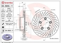 1X Bremsscheibe Prime Line - UV Coated Brembo 09.D930.11 FüR Boxster Porsche 911