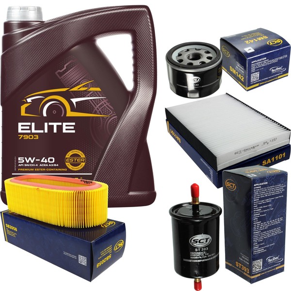 SCT Inspektionspaket 5L Mannol Elite 5W-40 FüR Renault Kangoo 1.4 Clio II-image