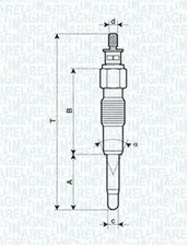 Image of Glow plug Metal glow plug 062900040304 MAGNETI MARELLI for CITROËN PEUGEOT FIAT