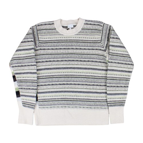 Paul Smith, Maglione vintage Paul Smith Fair Isle panna lana girocollo giovane medio ridotto