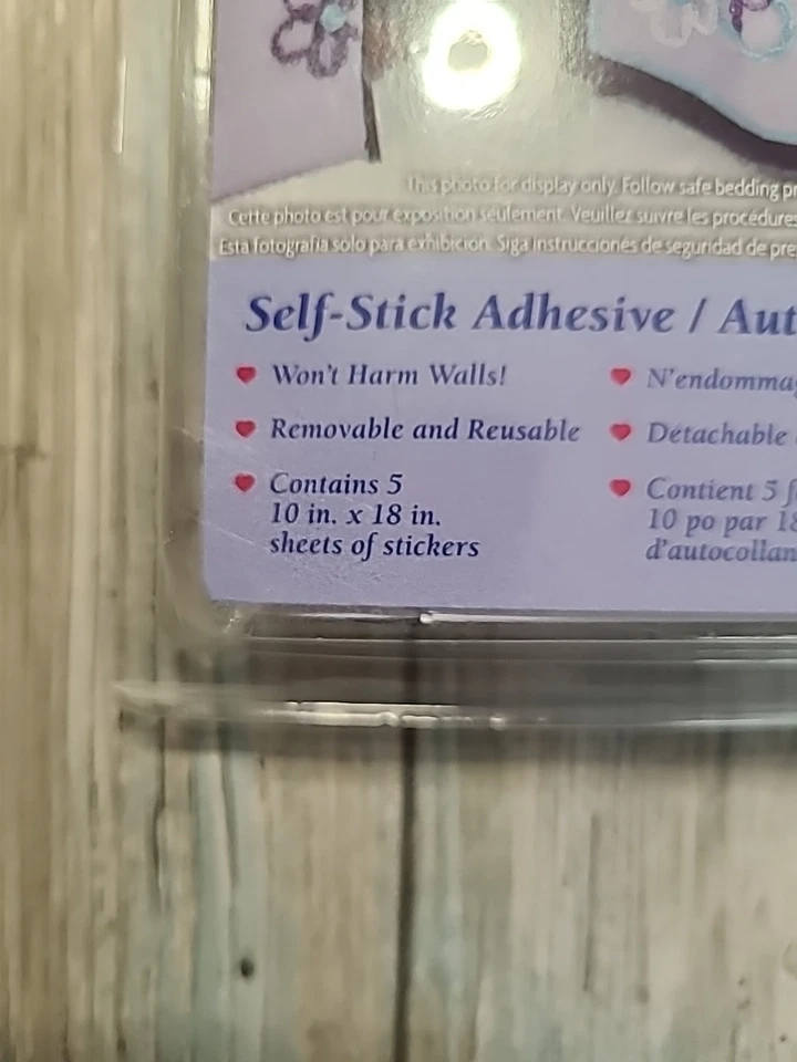 Harmony Removable Wall Decals: Self-Stick Adhesive, Purple Flower/Letters - Nojo - Image 2 of 4