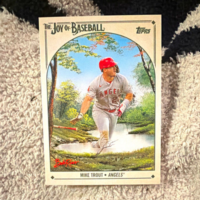 Topps 2023 X Bob Ross Joy of Baseball Mike Trout Angels Base Set #80