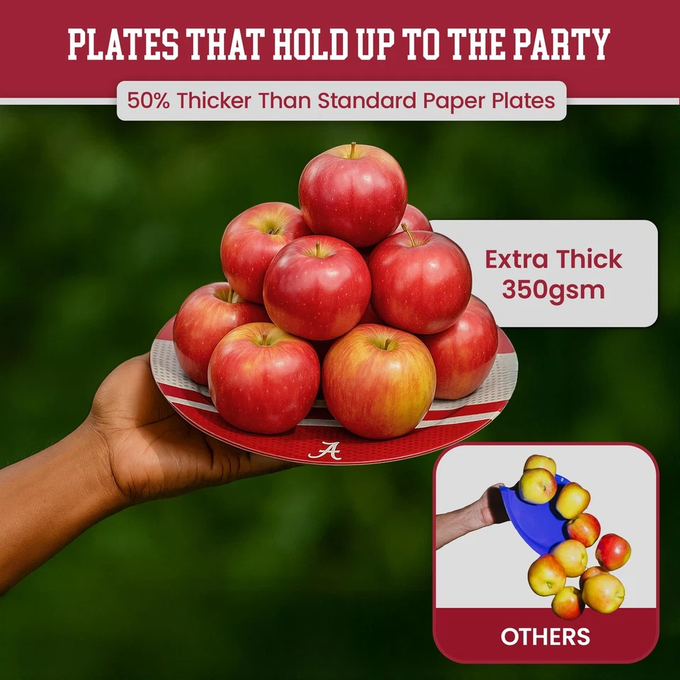 Suministros de fiesta Havercamp Alabama Roll Tide 24 platos 32 servilletas graduación ta... Foto 3 de 4