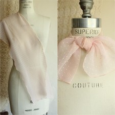 Vintage 1950s 1960s Scarf, Pink and White Polka Dot Rectangle Hair Tie, Neckerch