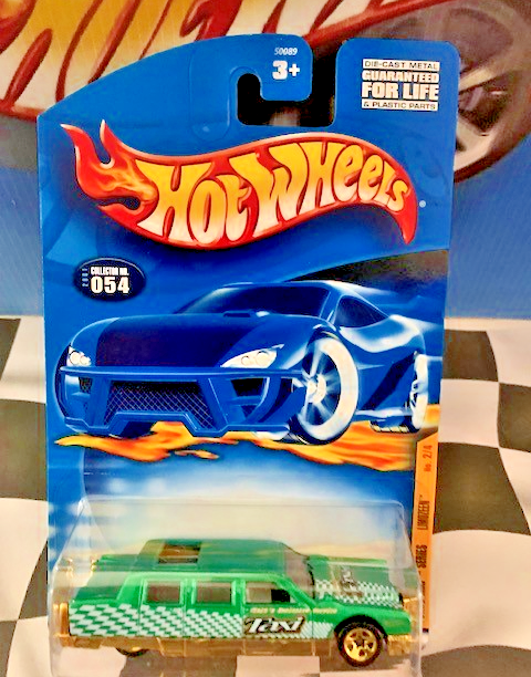 Hot Wheels 2001 Turbo Taxi 2/4 054 Limozeen GREEN 5SP Variation