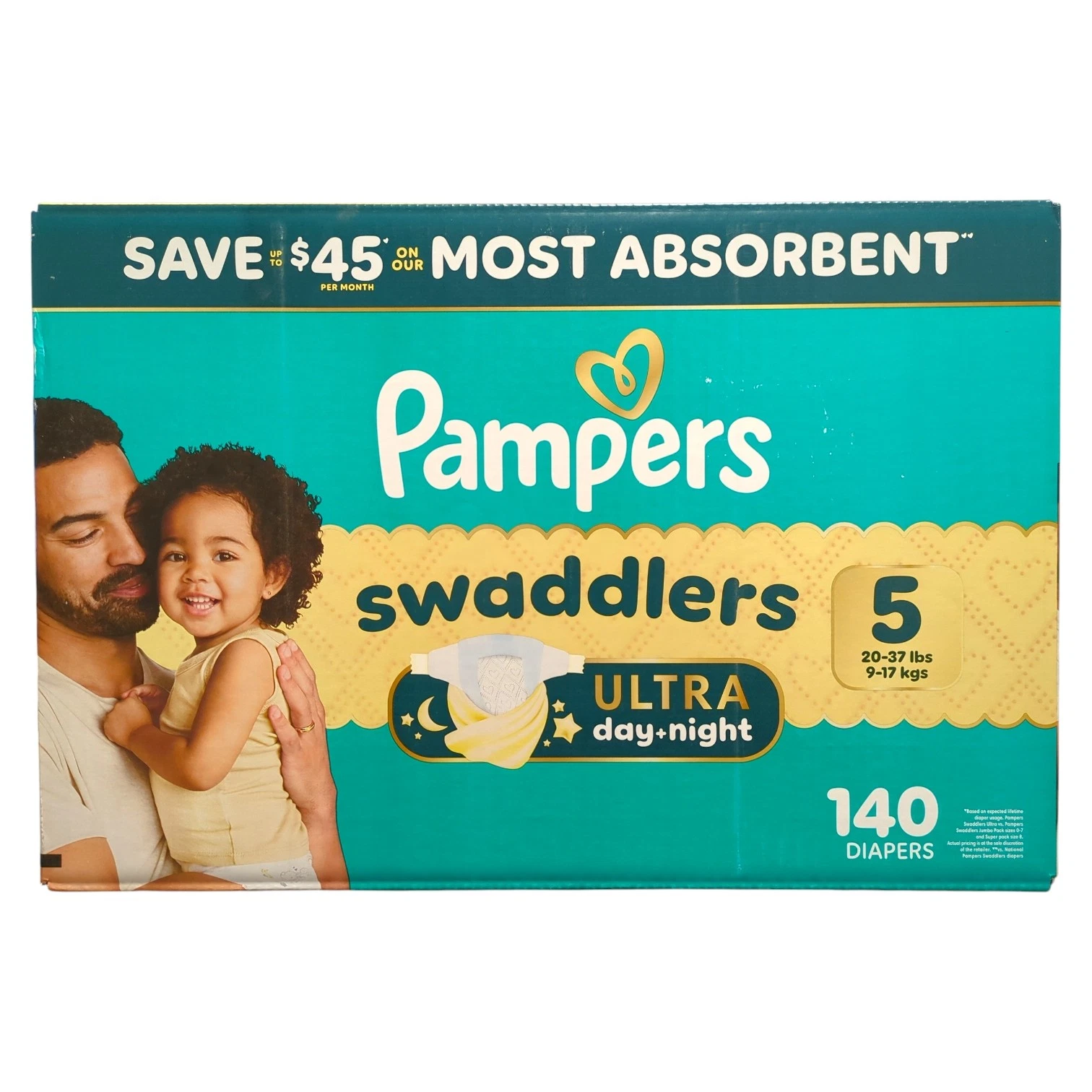 Pampers Swaddlers Ultra Day & Night Diapers, 140ct, Size 5 (20-37lbs)