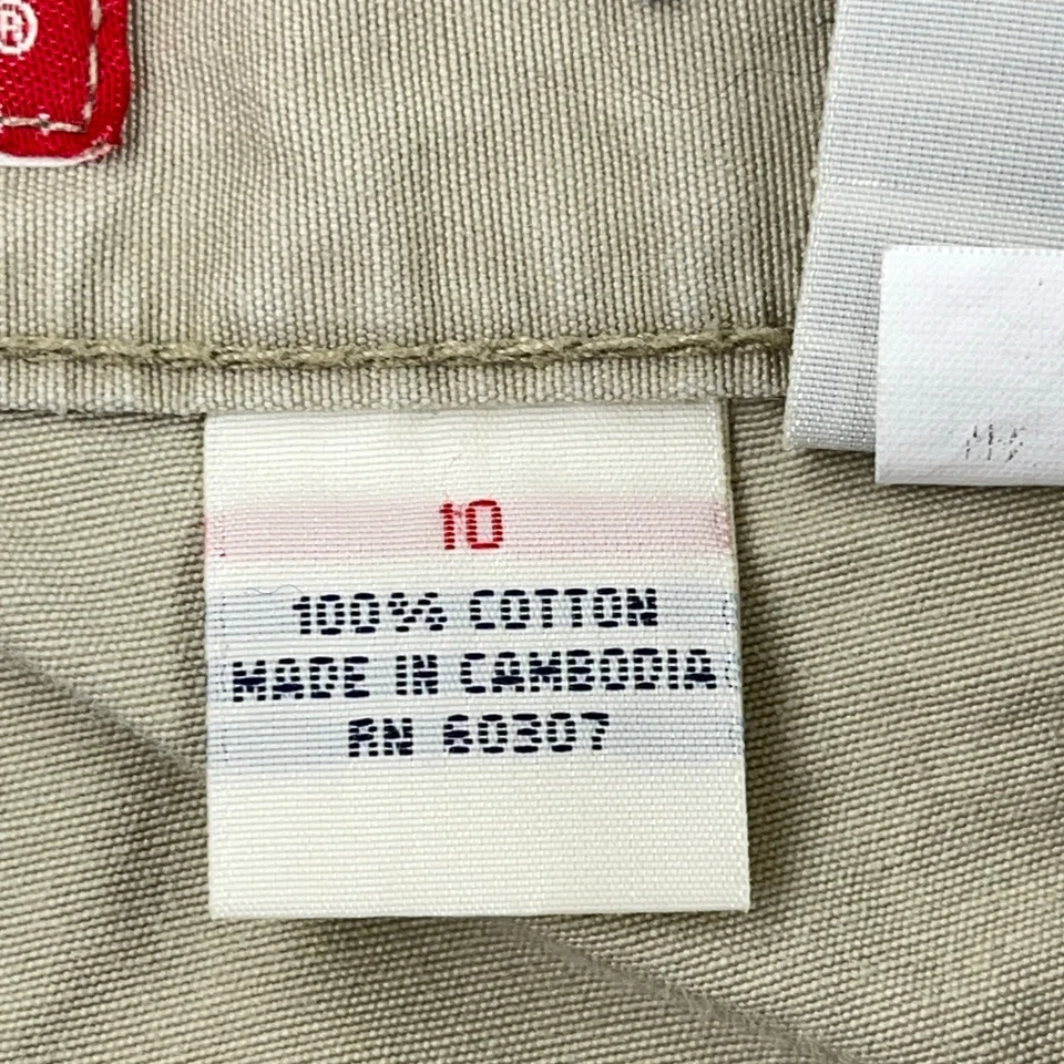 Shorts de carga vintage Y2K Unionbay meninos 10 cáqui bronzeado folgado skate juvenil retrô - Imagem 4 de 4