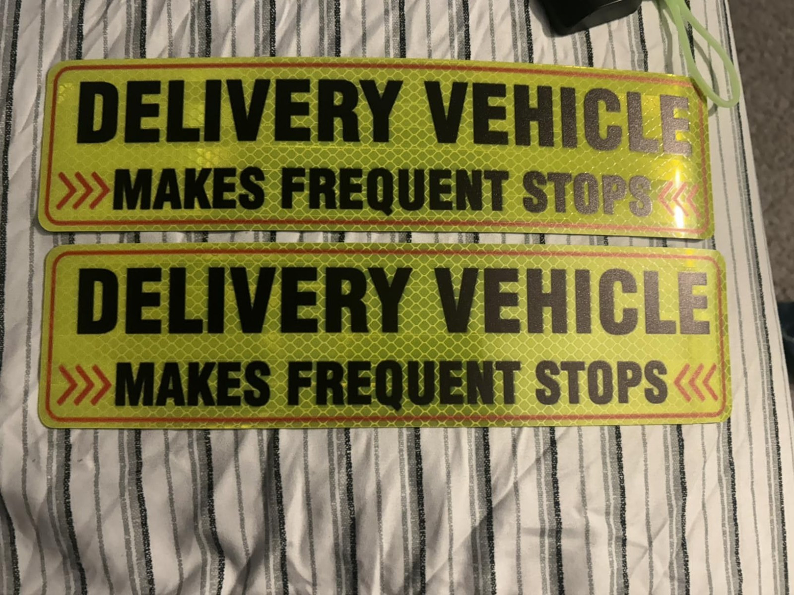 2PCS Delivery Driver Car Magnet Reflective Frequent Stops Vehicle Safety Sign US