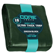 20 Ft. X 30 Ft. Green/Black 16 Mil Heavy Duty Polyethylene Tarp, Waterproof, UV