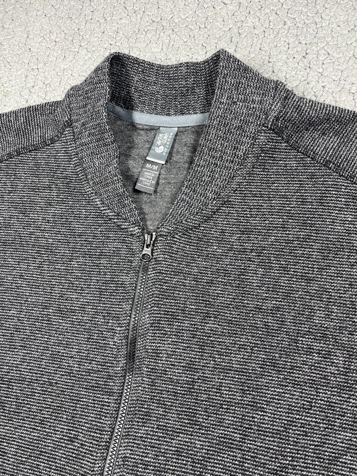 Suéter Mountain Hardwear Para Hombres Gris Medio Cremallera Completa Mezcla de Lana Tejido Bombardero Cálido Foto 2 de 4