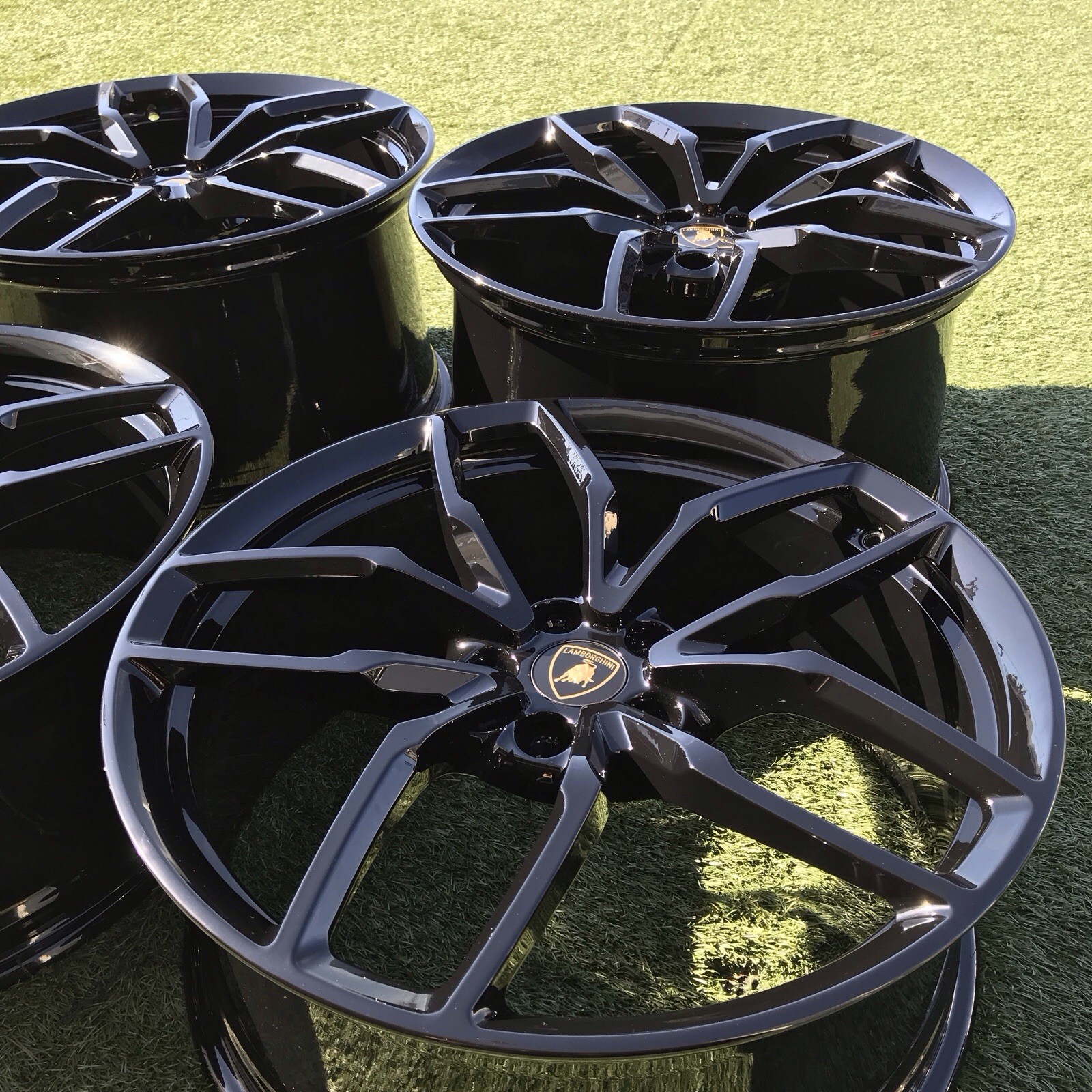 20 LAMBORGHINI MIMAS HURACAN RIMS OEM BLACK SET 4 GENUINE 4T0601017B