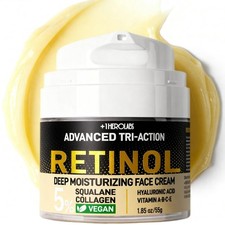 Retinol Moisturizer Anti-Aging Face Cream - Triple Retinol 5 Squalane Hyalur...
