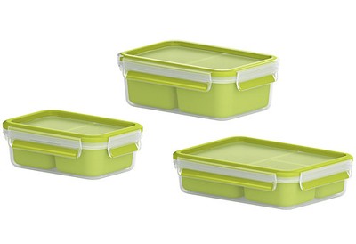 Emsa Snackbox Clip & Go 0,55L Brotdose grün, 2 Einsätze Kunststoff