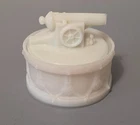 Vintage Milk Glass Snare Drum With Cannon Lid NICE
