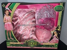 Wicked Glinda Pink Bubble Dress Costume Girls 4-6X Tiara Wand New