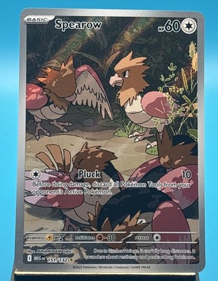 Pokémon TCG Spearow 151/132 Mega Evolution Full Art Secret Rare Holo NM