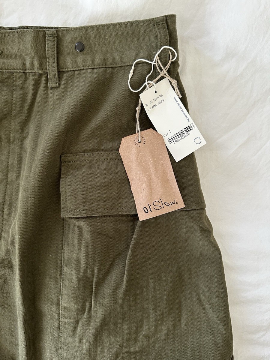 orSlow U.S. Army 2 Pocket Cargo Short, Army Green, Size 2 Medium