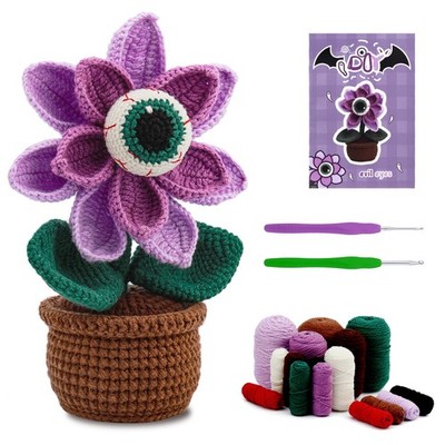 kgxulr Crochet Kit, Big-Eyed Knitting Kit for About 3.54 inches tall, Purple 