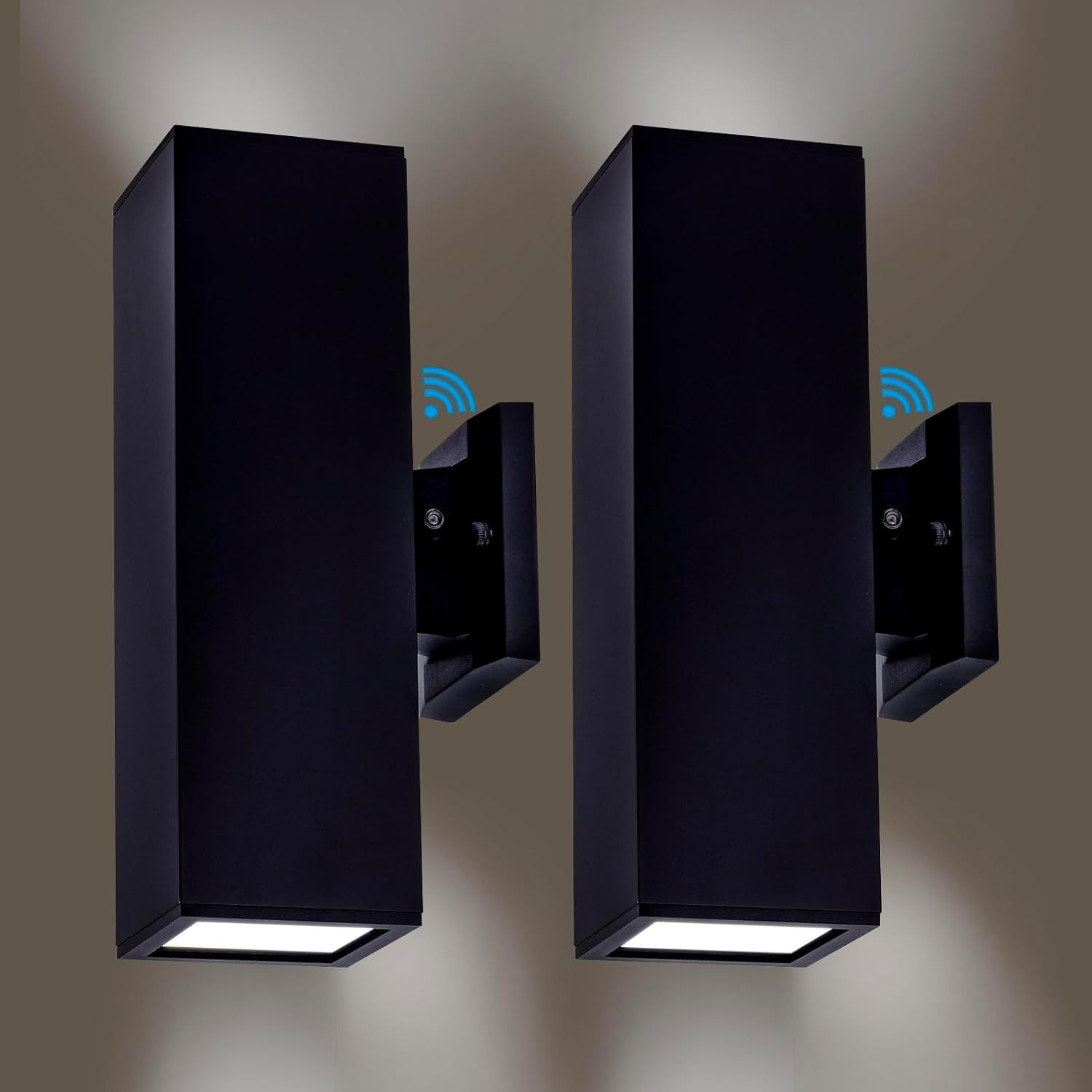 2-Pack Dusk To Dawn Outdoor Wall Lights Black Modern Ip65 Porch Garage Sconce