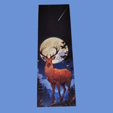 Handmade Deer Bookmark – Moonlit Forest Scene