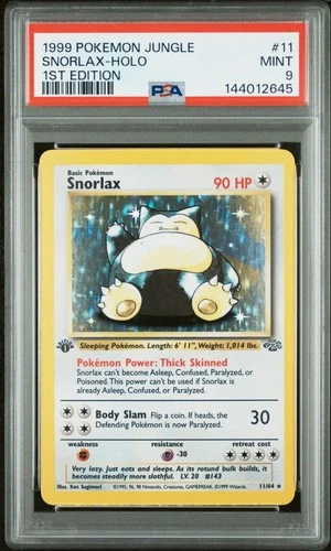 1999 Pokemon Jungle 1st Edition #11 Snorlax Holo PSA 9 MINT
