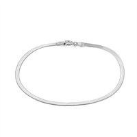 Silverly .925 Sterling Silber FischgräTenkette Flache Schlangenkette Armband