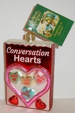 2023 CONVERSATION HEARTS CANDY - OLD WORLD CHRISTMAS BLOWN GLASS ORNAMENT NEW