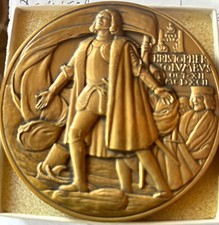Antique Collectible, Christopher Columbus Brass medal