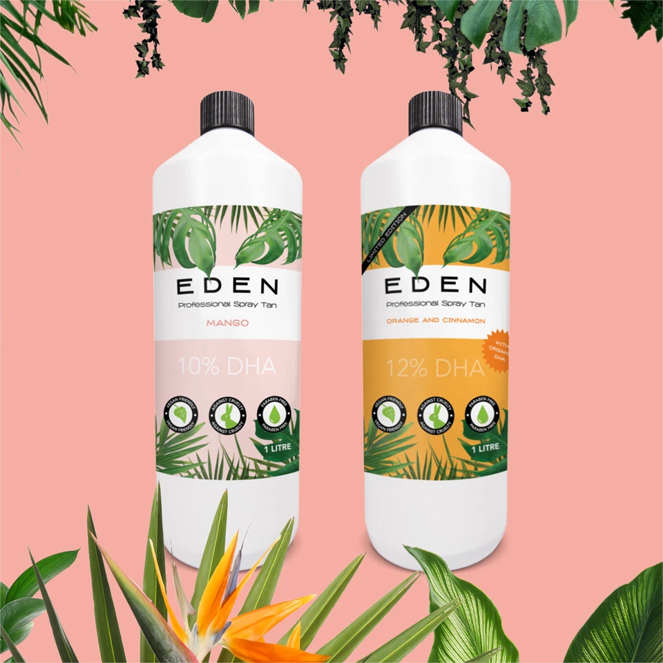 EDEN Professionelle Spray Hellbraun Lösung - 1 Liter (1000ml) für HVLP & Airbrush Bräunen