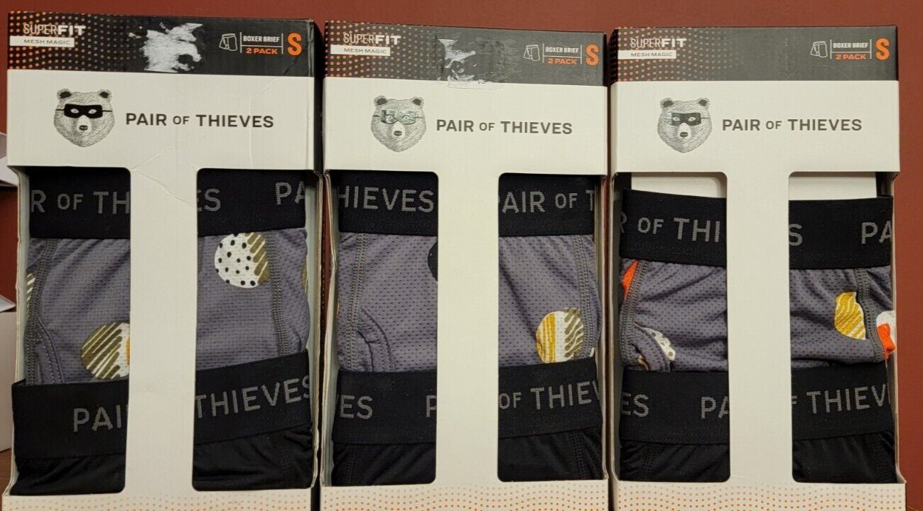 3x 2Pack of Pair of Thieves Men's Super Fit Mesh Magic Boxer Briefs ...