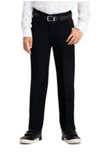 Haggar Boys Khaki Pant Stretch Premium No Iron Black 18 Reg