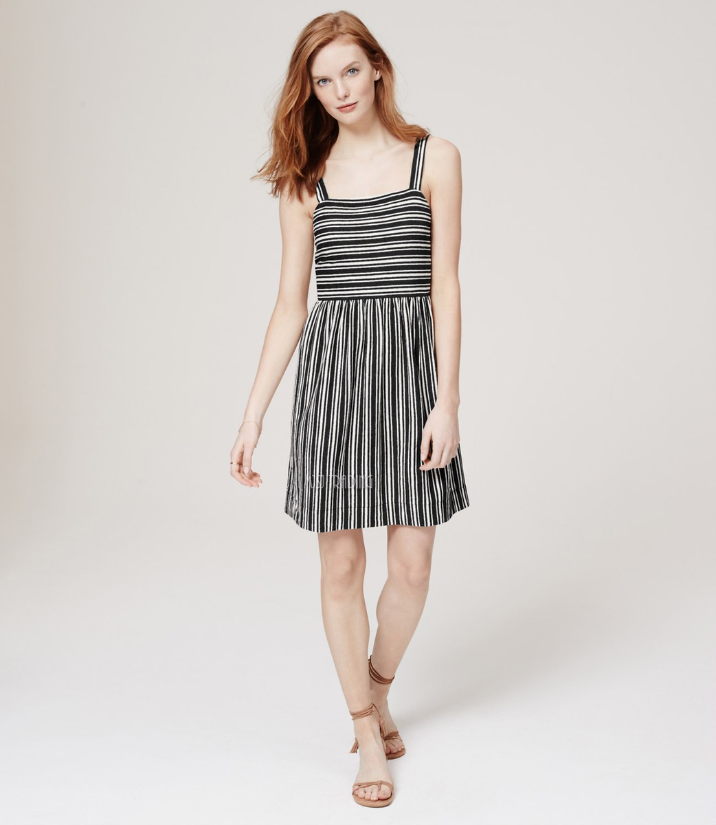 NWT Ann Taylor LOFT 100% Cotton Striped Strappy Flare Summer Beach Dress S/M/L NWT Ann Taylor LOFT 100% Cotton Striped Strappy Flare Summer Beach Dress S/M/L