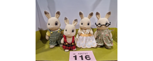 Vintage 80s Calico Critters UK Corntop Rabbit figures Sylvanian Families