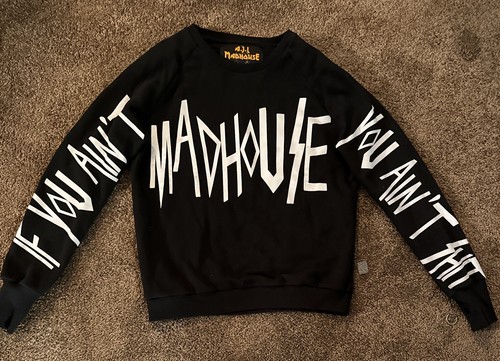 AJL Madhouse Adult Sweatshirt Medium by Asger Juel Larsen Grey Designer Graphic