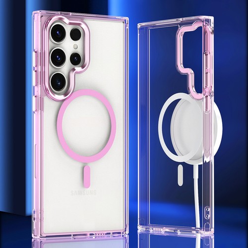 For Samsung Galaxy S25 Ultra S24 FE Plus A55 A25 Clear Phone Case Magnetic Cover - 第 4/10 張圖片