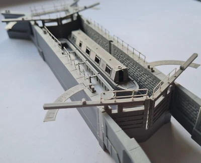 LITPRINTS Model Railway Miniature Scenery Double Canal Lock kit 1.160 N Gauge Full kit