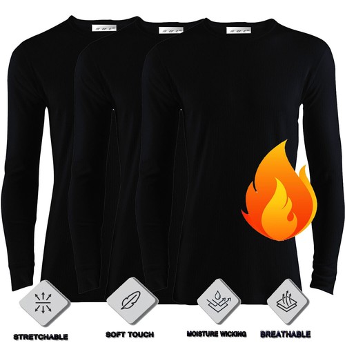 Paquete de 3 chaleco para hombre Extreme Hot 0,45 tog ropa interior térmica manga larga 4 colores - Imagen 3 de 40