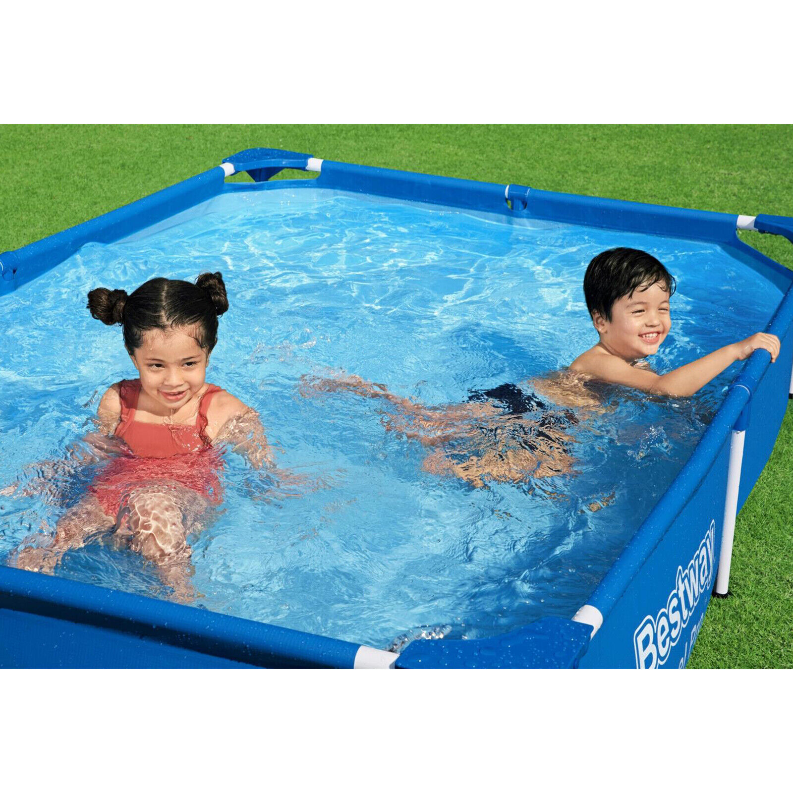 BESTWAY 56401 Steel Pro Frame Pool Swimmingpool rechteckig 221x150x43cm