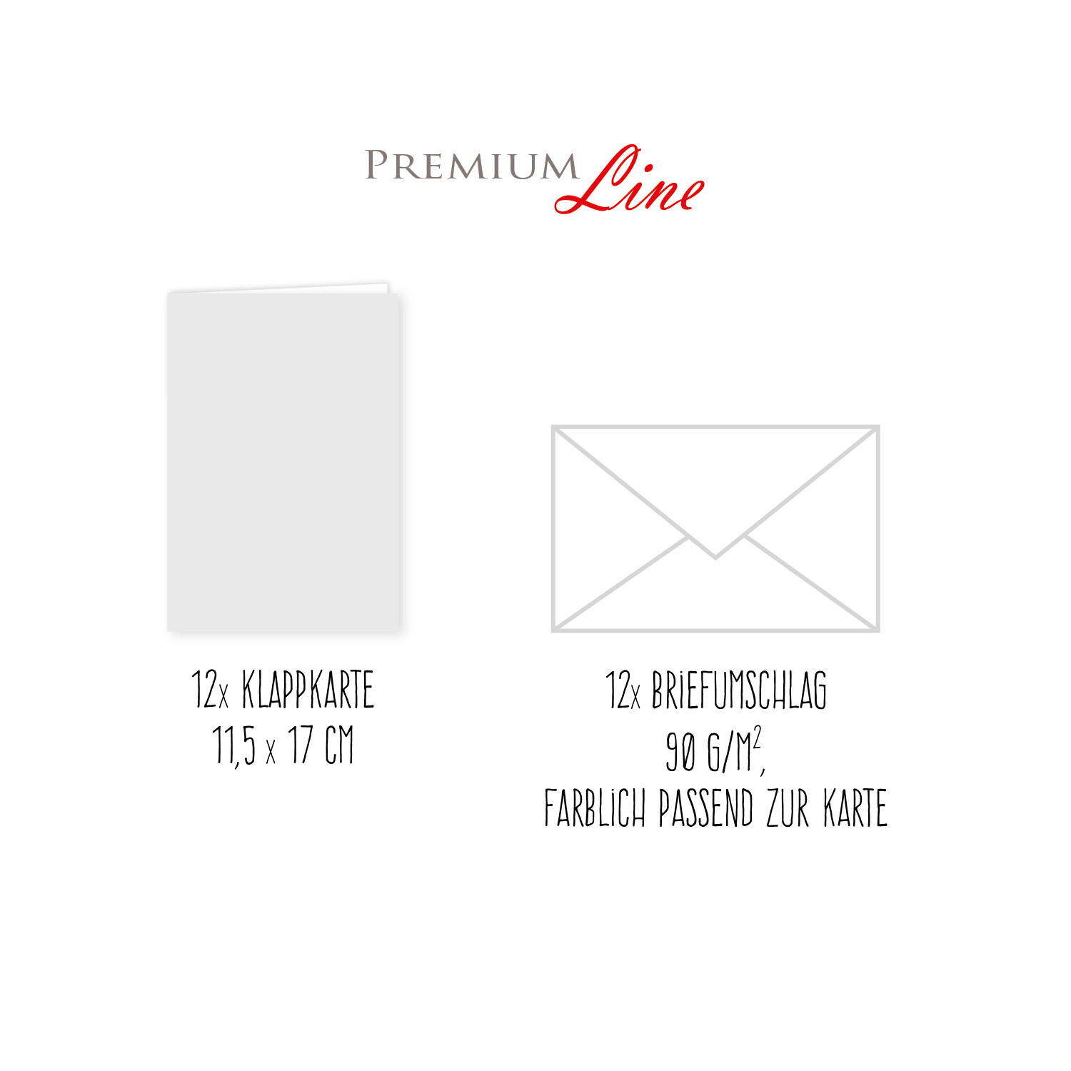 PremiumLine Trauerkarten 6 Stk. + Umschlag Beileidskarte mit Spruch Anteilnahme